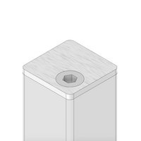 60-060-5 MODULAR SOLUTIONS ALUMINUM END CAP<br>32MM X 32MM W/HARDWARE